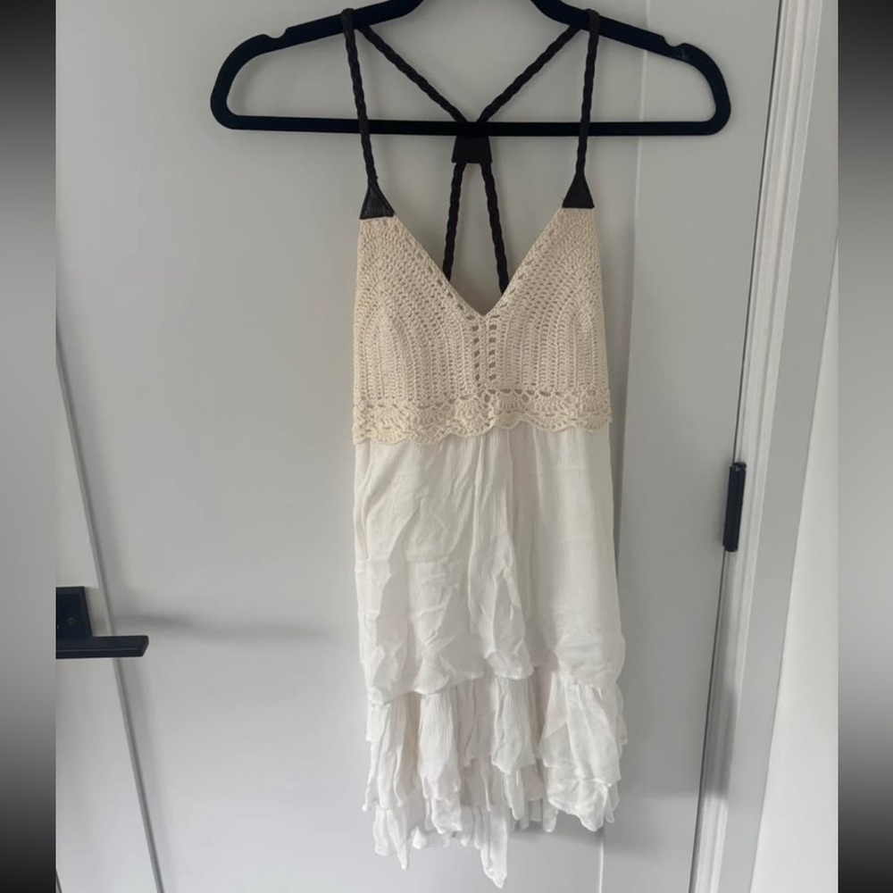 Elegant Cream Crochet Dress